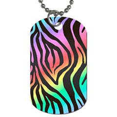 Rainbow Zebra Stripes Dog Tag (one Side) by nate14shop