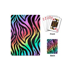 Rainbow Zebra Stripes Playing Cards Single Design (mini) by nate14shop