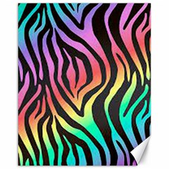 Rainbow Zebra Stripes Canvas 16  X 20  by nate14shop