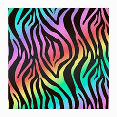 Rainbow Zebra Stripes Medium Glasses Cloth (2 Sides) by nate14shop