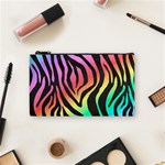 Rainbow Zebra Stripes Cosmetic Bag (Small) Front