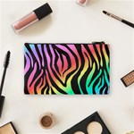 Rainbow Zebra Stripes Cosmetic Bag (Small) Back