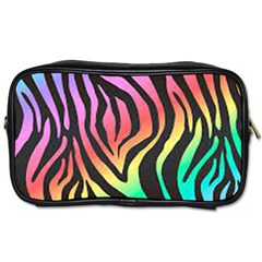 Rainbow Zebra Stripes Toiletries Bag (one Side) by nate14shop