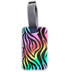 Rainbow Zebra Stripes Luggage Tag (two Sides) by nate14shop