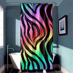 Rainbow Zebra Stripes Shower Curtain 36  X 72  (stall)  by nate14shop