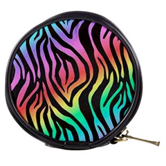 Rainbow Zebra Stripes Mini Makeup Bag by nate14shop