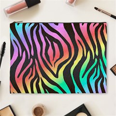 Rainbow Zebra Stripes Cosmetic Bag (xl) by nate14shop