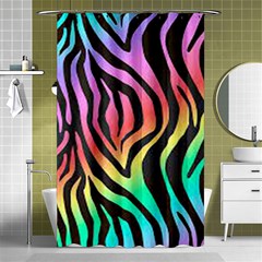 Rainbow Zebra Stripes Shower Curtain 48  X 72  (small)  by nate14shop