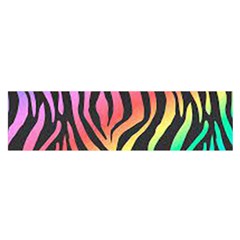 Rainbow Zebra Stripes Oblong Satin Scarf (16  X 60 ) by nate14shop