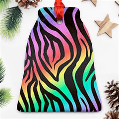 Rainbow Zebra Stripes Ornament (bell) by nate14shop