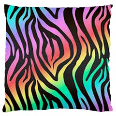 Rainbow Zebra Stripes Large Cushion Case (one Side) by nate14shop