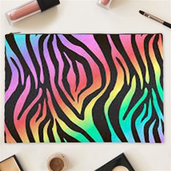 Rainbow Zebra Stripes Cosmetic Bag (xxl) by nate14shop