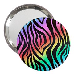 Rainbow Zebra Stripes 3  Handbag Mirrors