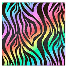 Rainbow Zebra Stripes Square Satin Scarf (36  X 36 ) by nate14shop