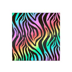 Rainbow Zebra Stripes Satin Bandana Scarf 22  X 22  by nate14shop