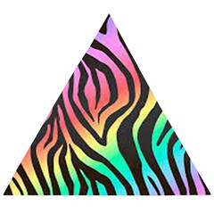 Rainbow Zebra Stripes Wooden Puzzle Triangle by nate14shop