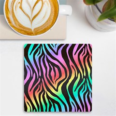 Rainbow Zebra Stripes Uv Print Square Tile Coaster 