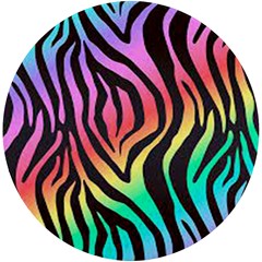 Rainbow Zebra Stripes Uv Print Round Tile Coaster