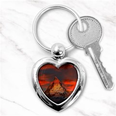 Switzerland-zermatt-mountains-snow- Key Chain (heart)