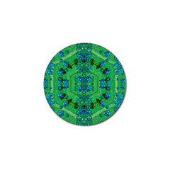 Vines Of Beautiful Flowers On A Painting In Mandala Style Golf Ball Marker by pepitasart