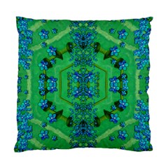 Vines Of Beautiful Flowers On A Painting In Mandala Style Standard Cushion Case (one Side) by pepitasart