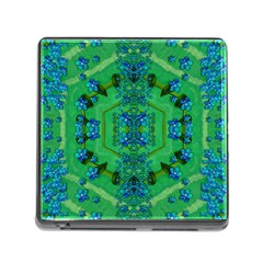 Vines Of Beautiful Flowers On A Painting In Mandala Style Memory Card Reader (square 5 Slot) by pepitasart