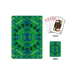 Vines Of Beautiful Flowers On A Painting In Mandala Style Playing Cards Single Design (mini)