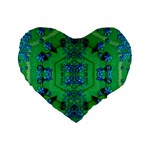 Vines Of Beautiful Flowers On A Painting In Mandala Style Standard 16  Premium Heart Shape Cushions Front