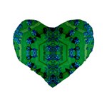 Vines Of Beautiful Flowers On A Painting In Mandala Style Standard 16  Premium Heart Shape Cushions Back