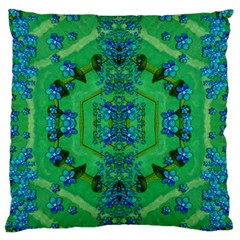 Vines Of Beautiful Flowers On A Painting In Mandala Style Standard Flano Cushion Case (two Sides) by pepitasart