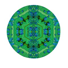 Vines Of Beautiful Flowers On A Painting In Mandala Style Mini Round Pill Box by pepitasart