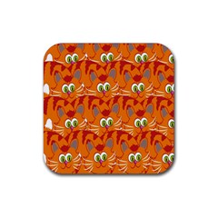 Animals Pet Cats Rubber Coaster (square) by artworkshop