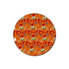 Animals Pet Cats Rubber Round Coaster (4 Pack) by artworkshop