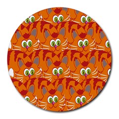 Animals Pet Cats Round Mousepads by artworkshop