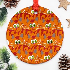 Animals Pet Cats Ornament (round) by artworkshop