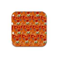 Animals Pet Cats Rubber Square Coaster (4 Pack) by artworkshop