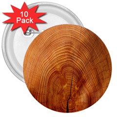 Annual Rings Tree Wood 3  Buttons (10 Pack)  by artworkshop