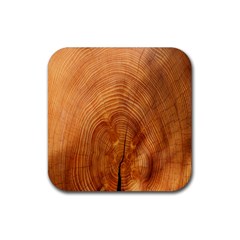 Annual Rings Tree Wood Rubber Coaster (square) by artworkshop