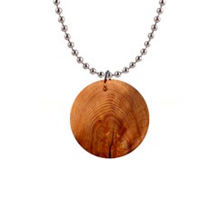 Annual Rings Tree Wood 1  Button Necklace by artworkshop