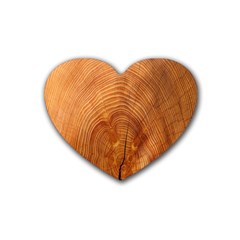 Annual Rings Tree Wood Rubber Heart Coaster (4 Pack) by artworkshop