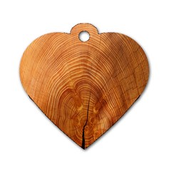 Annual Rings Tree Wood Dog Tag Heart (two Sides) by artworkshop