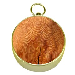 Annual Rings Tree Wood Gold Compasses by artworkshop