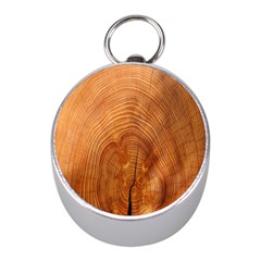 Annual Rings Tree Wood Mini Silver Compasses by artworkshop