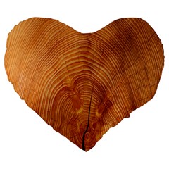 Annual Rings Tree Wood Large 19  Premium Flano Heart Shape Cushions by artworkshop