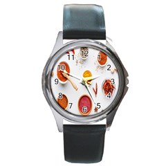 Masala Spices Food Round Metal Watch by artworkshop