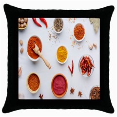 Masala Spices Food Throw Pillow Case (black)