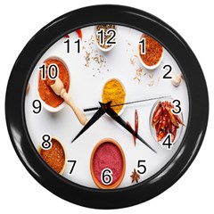 Masala Spices Food Wall Clock (black) by artworkshop