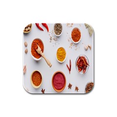 Masala Spices Food Rubber Square Coaster (4 Pack) by artworkshop