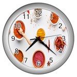 Masala Spices Food Wall Clock (Silver) Front