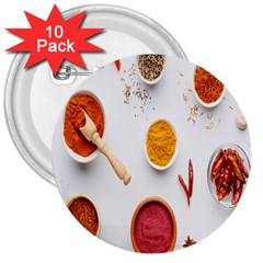 Masala Spices Food 3  Buttons (10 Pack)  by artworkshop